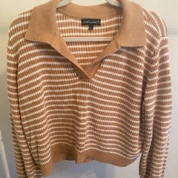 Embossed Striped Sweatshirt Size Large - Picture 1 of 5